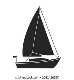 Sail yacht vector icon.Black vector icon isolated on white background sail yacht.