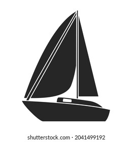 Sail yacht vector icon.Black vector icon isolated on white background sail yacht.