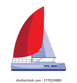 Sail yacht vector icon.Cartoon vector icon isolated on white background sail yacht.