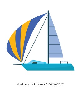 Sail yacht vector icon.Cartoon vector icon isolated on white background sail yacht.