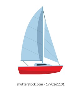 Sail yacht vector icon.Cartoon vector icon isolated on white background sail yacht.