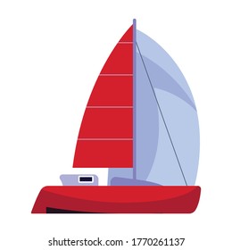 Sail yacht vector icon.Cartoon vector icon isolated on white background sail yacht.