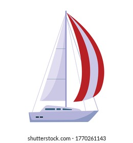 Sail yacht vector icon.Cartoon vector icon isolated on white background sail yacht.