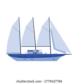Sail yacht vector icon.Cartoon vector icon isolated on white background sail yacht.