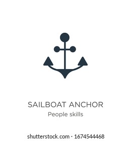 Sailboat anchor icon vector. Trendy flat sailboat anchor icon from people skills collection isolated on white background. Vector illustration can be used for web and mobile graphic design, logo, eps10