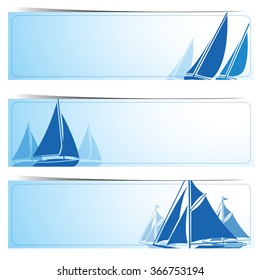 Sailboat banners on blue background,vector illustration 