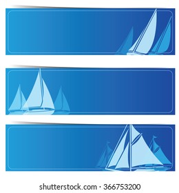 Sailboat banners on blue background,vector illustration 