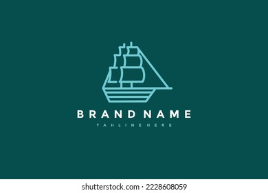 the sailboat blue line logo	