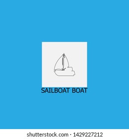 sailboat boat icon sign signifier vector