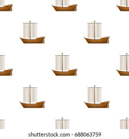 Sailboat. The boat sails from the wind. Water transport for skating.Transport single icon in cartoon style vector symbol stock illustration.