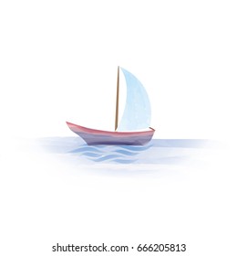 Sailboat. Boat in sea. Summer holiday background. marine journey sign