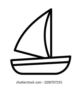 Sailboat Bold Line Vector icon which can easily modify or edit

