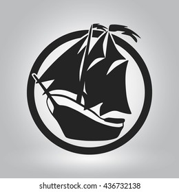 Sailboat with Circle Icon