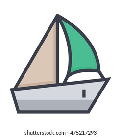 Sailboat Colored Illustration
