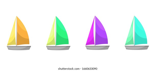 Sailboat Colorful summer holiday vector design