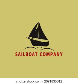 Sailboat company logo. Vector illustration template design