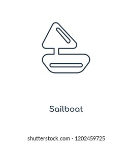 Sailboat concept line icon. Linear Sailboat concept outline symbol design. This simple element illustration can be used for web and mobile UI/UX.