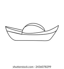 Sailboat  continuous one line drawing outline vector illustration
