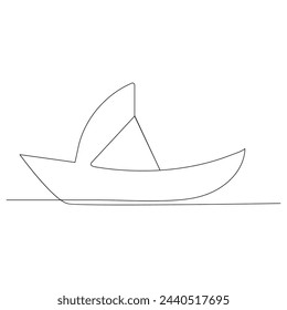 Sailboat  continuous one line drawing outline vector illustration

