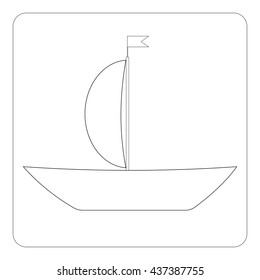 Sailboat contours on white background. Vector illustration. 