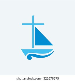 Sailboat with cross