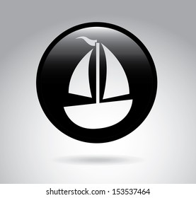 sailboat design over gray background vector illustration 