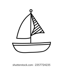 sailboat doodle icon isolated illustration