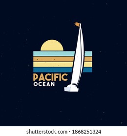 Sailboat drawing with slogan.
Vector graphic for t shirt, sticker and other uses.