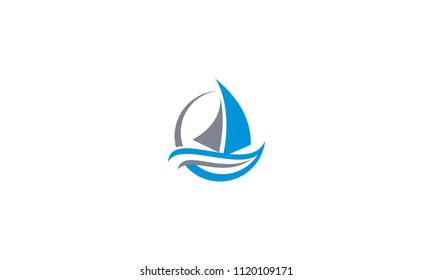 sailboat finance logo vector icon
