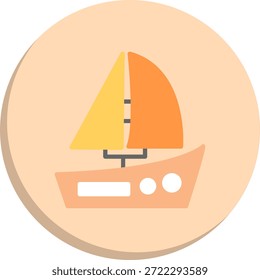 Segelboot Flat Circle Style Symbol