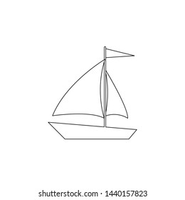 sailboat flat icon. Element of summer for mobile concept and web apps icon. Outline, thin line icon for website design and development, app development