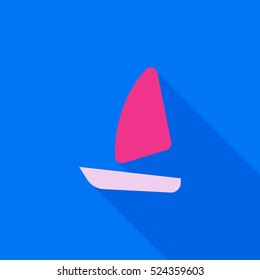 sailboat flat icon illustration isolated vector sign symbol 