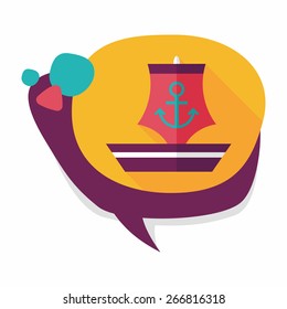 Sailboat flat icon with long shadow,eps10