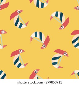 Sailboat flat icon,eps10 seamless pattern background
