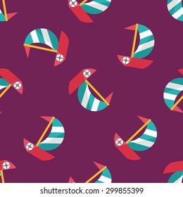 Sailboat flat icon,eps10 seamless pattern background
