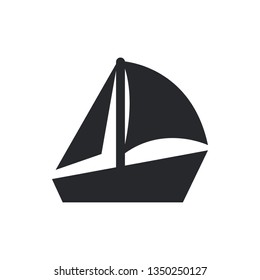 sailboat flat vector icon