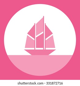 Sailboat. Flat vector illustration.