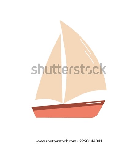 Sailboat flat vector illustration on white background