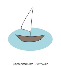 Sailboat floating on the water