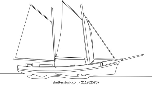 Sailboat front line icon. Auto, view, sport, race, transport concept. Vector illustration isolated on white background. Vector illustration. Transportation Icon.