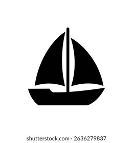 Sailboat with full wind icon showing sailing at full speed