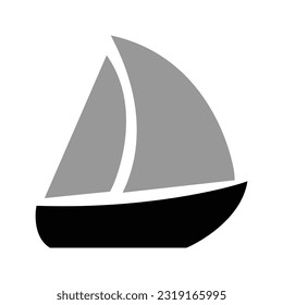 Sailboat glyph icon. Adventure icon set. Vector illustration isolated on white background.