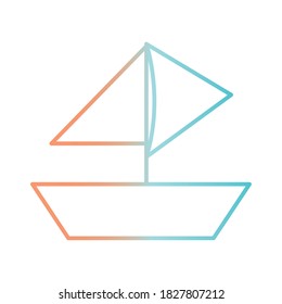 Diseño de iconos de estilo gradiente de velero, Transporte marítimo marítimo verano marítimo mar marino y tema de viaje Ilustración vectorial