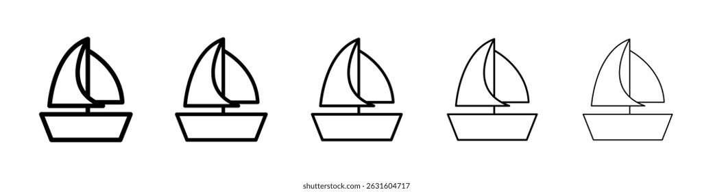 Sailboat icon in black. Vector illustration for graphic design