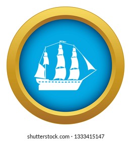 Sailboat icon blue vector isolated on white background for any design
