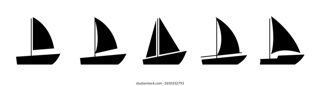 sailboat icon. Boat icon set
