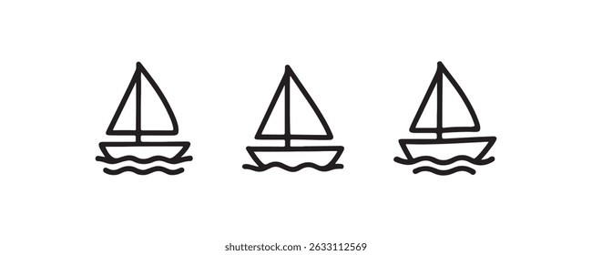 Sailboat icon collection for marine themes Vector