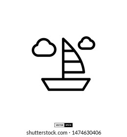 Sailboat icon, design inspiration vector template for interface and any purpose