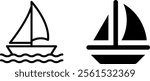 "Sailboat Icon Design for Nautical and Adventure Themes"