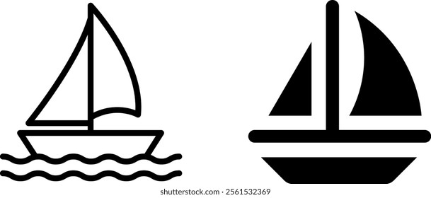 "Sailboat Icon Design for Nautical and Adventure Themes"